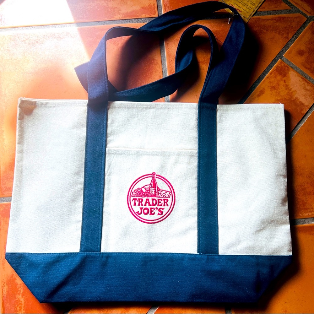 Trader Joe’s Canvas Tote Bag. Approx 24”L x 14” H. NWT!